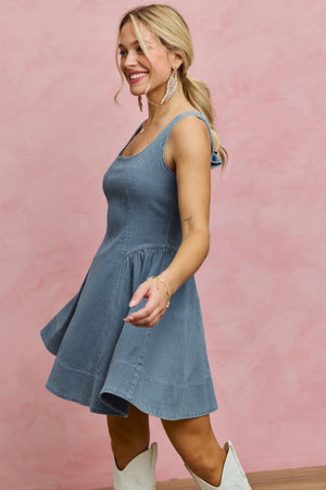 SO ME Women's Dresses Denim Fit And Flare Mini Dress