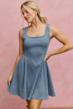 SO ME Women's Dresses Denim Fit And Flare Mini Dress