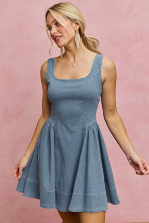 SO ME Women's Dresses Denim Fit And Flare Mini Dress