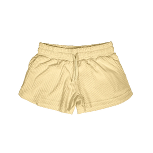 SOUTHERN FRIED COTTON Women's Shorts BANANA / S 1 - take pics chambray -  Southern Fried Cotton Cross Terry Shorts - Vacay All Day SFBRW050