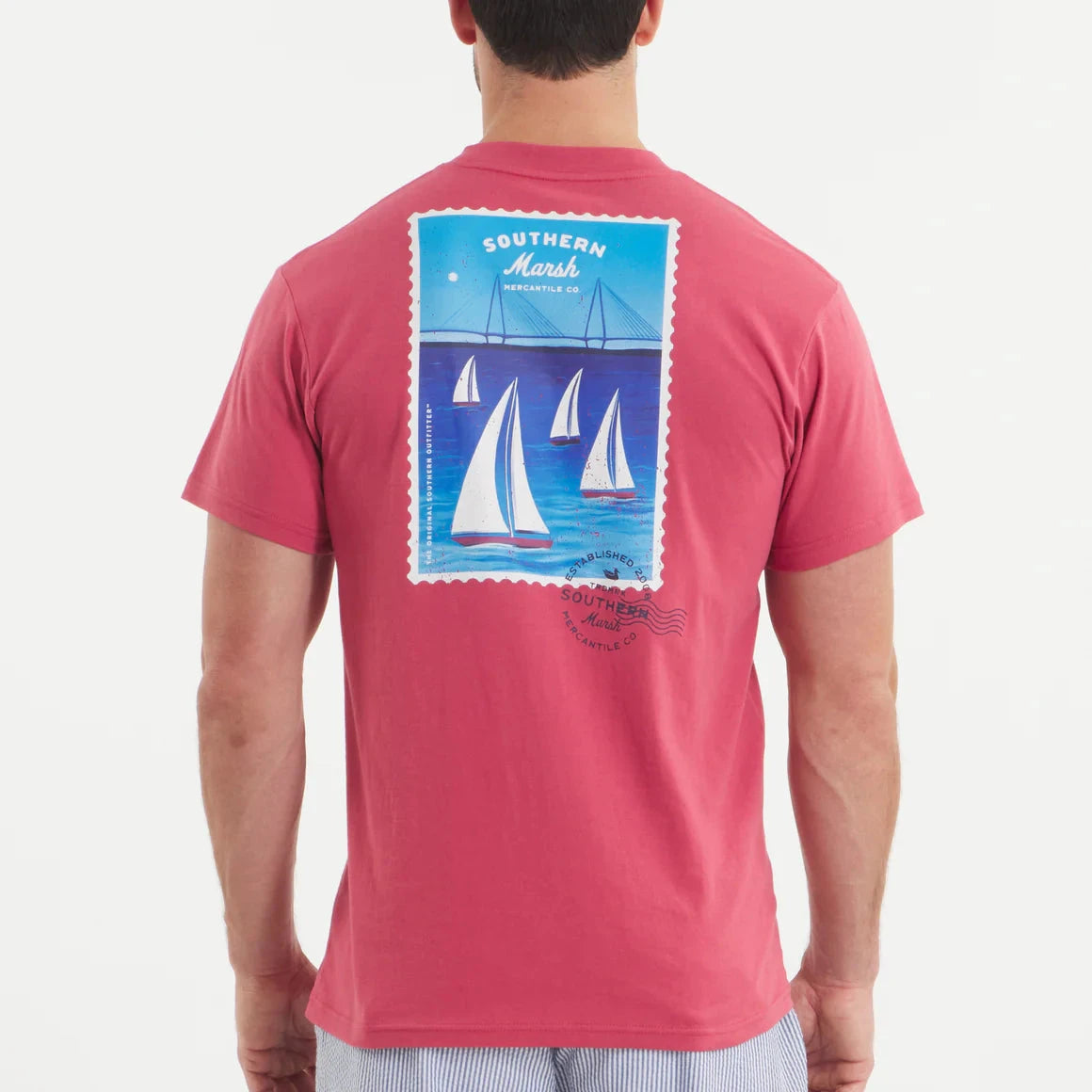 SOUTHERN MARSH COLLECTION 9-Men's Knit Shirts Southern Marsh Regatta Sails Tee || David's Clothing