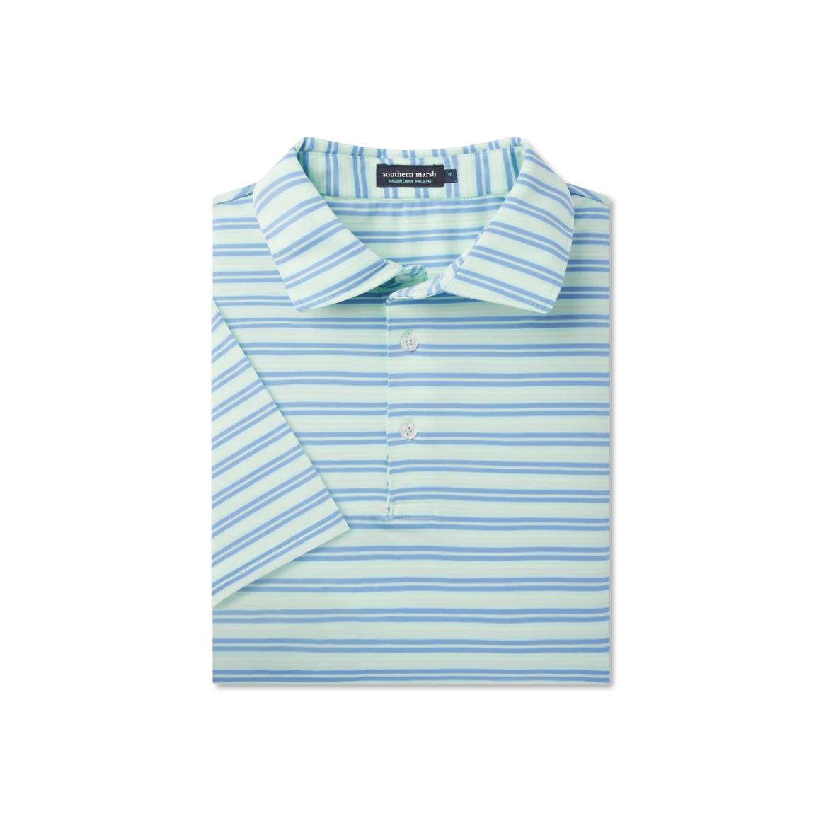SOUTHERN MARSH COLLECTION Men's Polo Southern Marsh Bermuda Performance Polo - Grayton Stripe