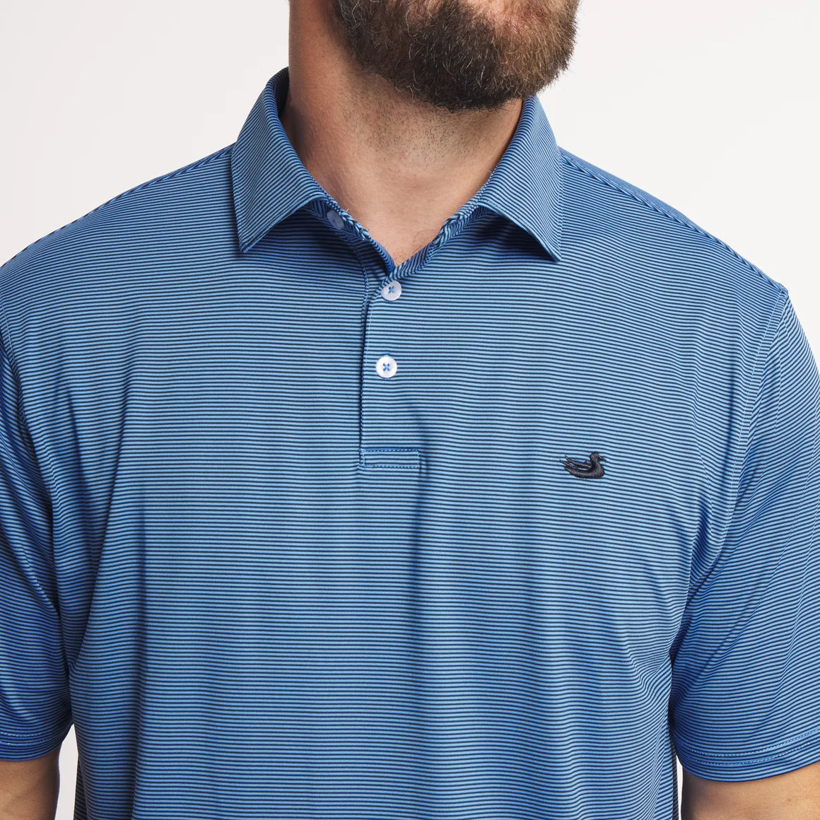 SOUTHERN MARSH COLLECTION Men's Polo Southern Marsh Bermuda Performance Polo - Meadowood Stripe