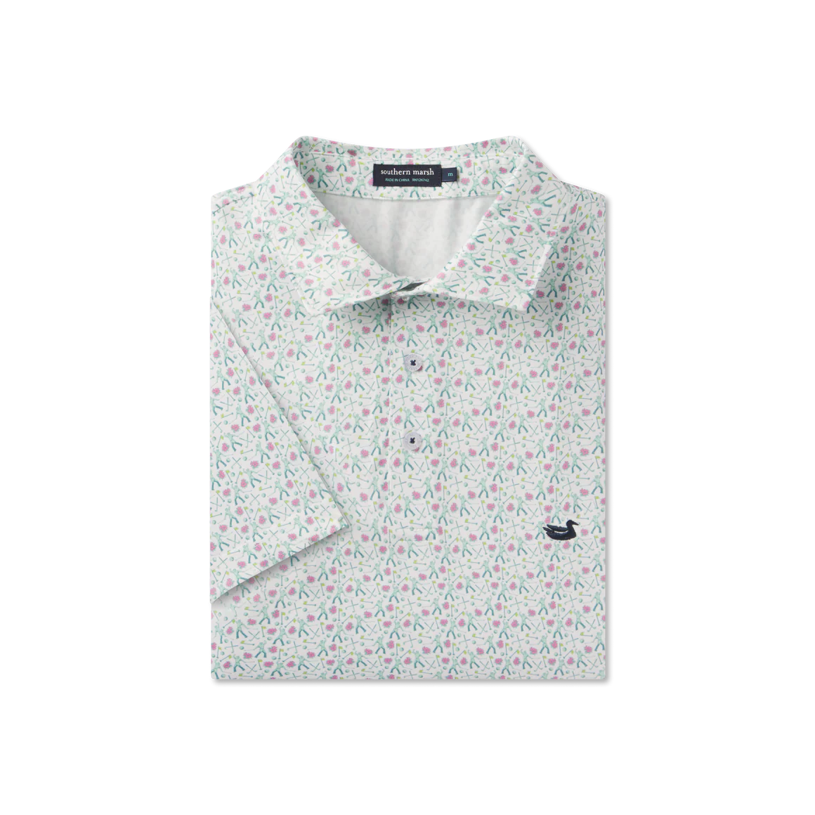 SOUTHERN MARSH COLLECTION Men's Polo WHITE / S Southern Marsh Flyline Performance Polo - Sunday Success PFTWWHT