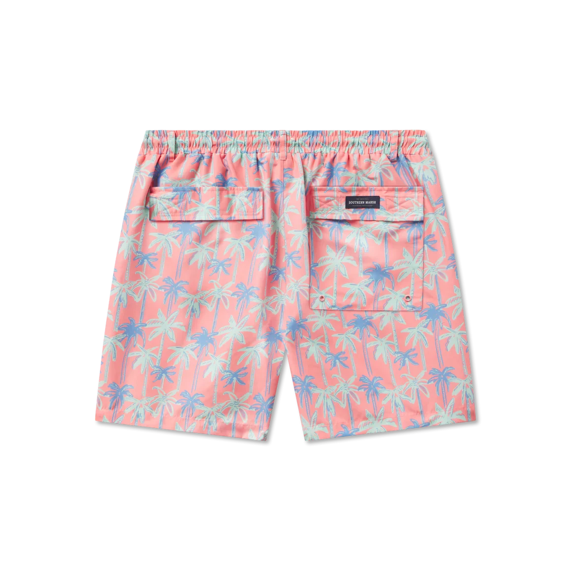 SOUTHERN MARSH COLLECTION Men's Shorts Southern Marsh Harbor Swim Trunk - Neon Palms || David's Clothing