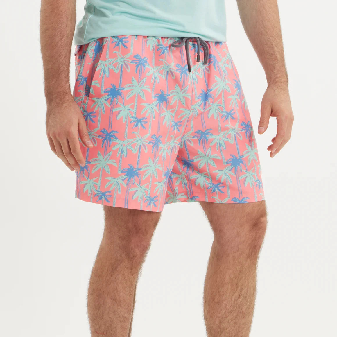 SOUTHERN MARSH COLLECTION Men's Shorts Southern Marsh Harbor Swim Trunk - Neon Palms || David's Clothing