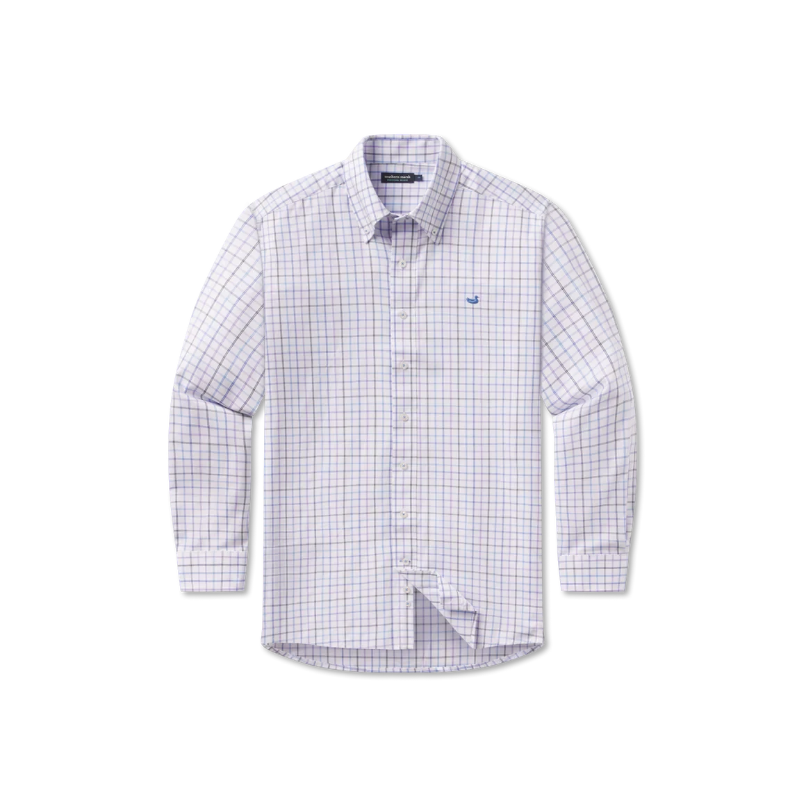 SOUTHERN MARSH COLLECTION Men's Sport Shirt Southern Marsh Chateau Windowpane Dress Shirt || David's Clothing