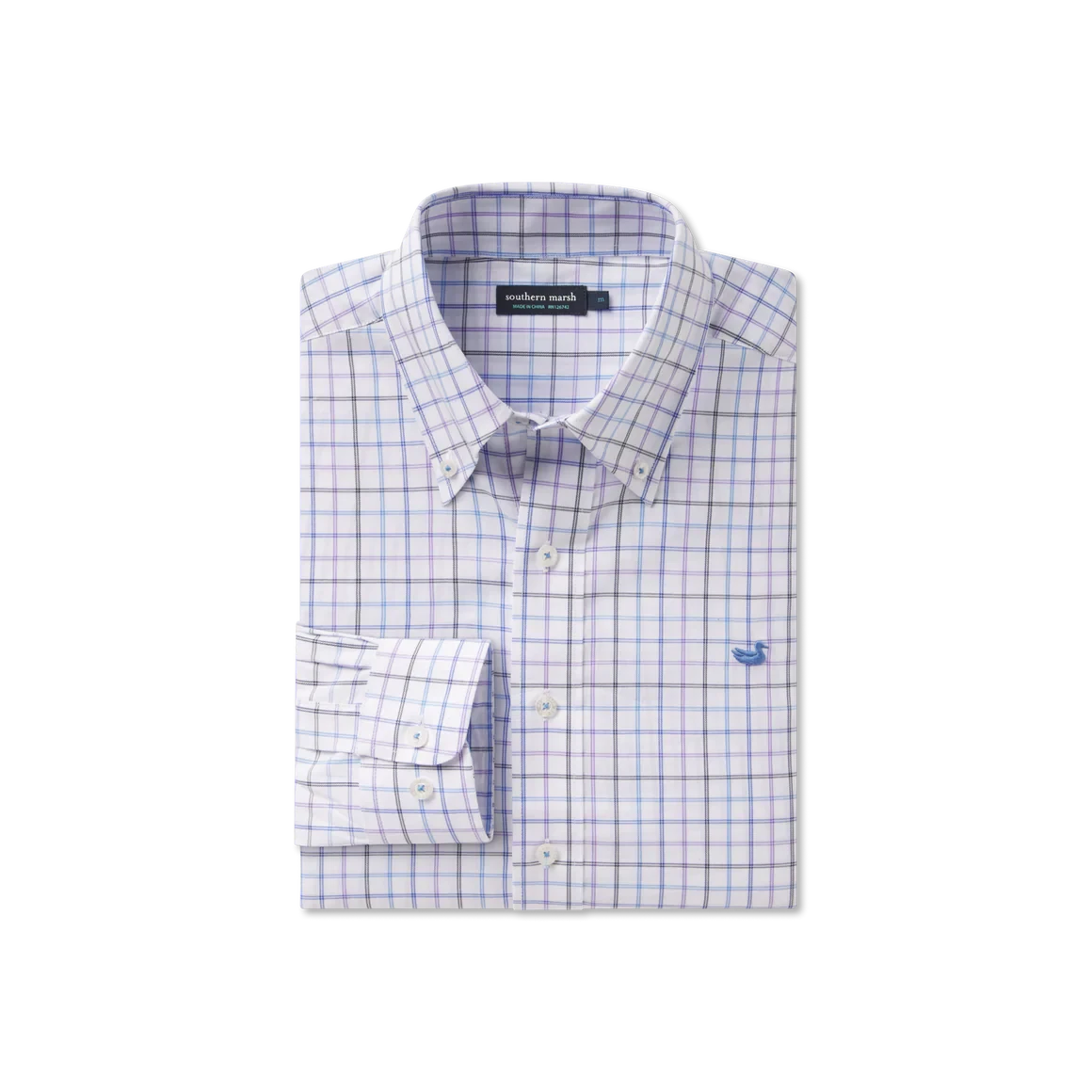 SOUTHERN MARSH COLLECTION Men's Sport Shirt Southern Marsh Chateau Windowpane Dress Shirt || David's Clothing