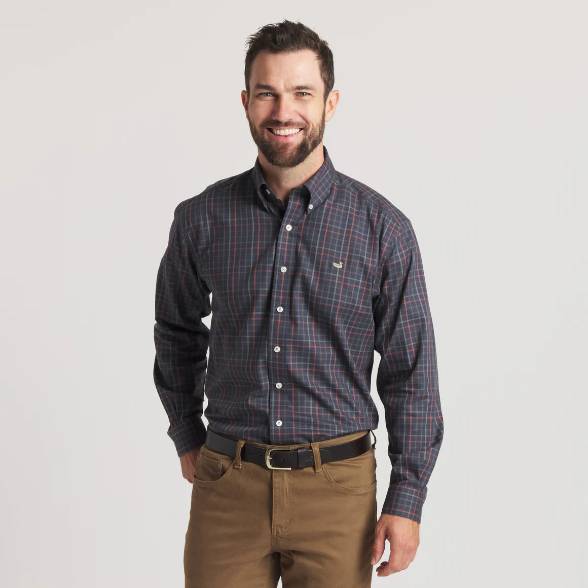 SOUTHERN MARSH COLLECTION Men's Sport Shirt Southern Marsh Chateau Windowpane Dress Shirt