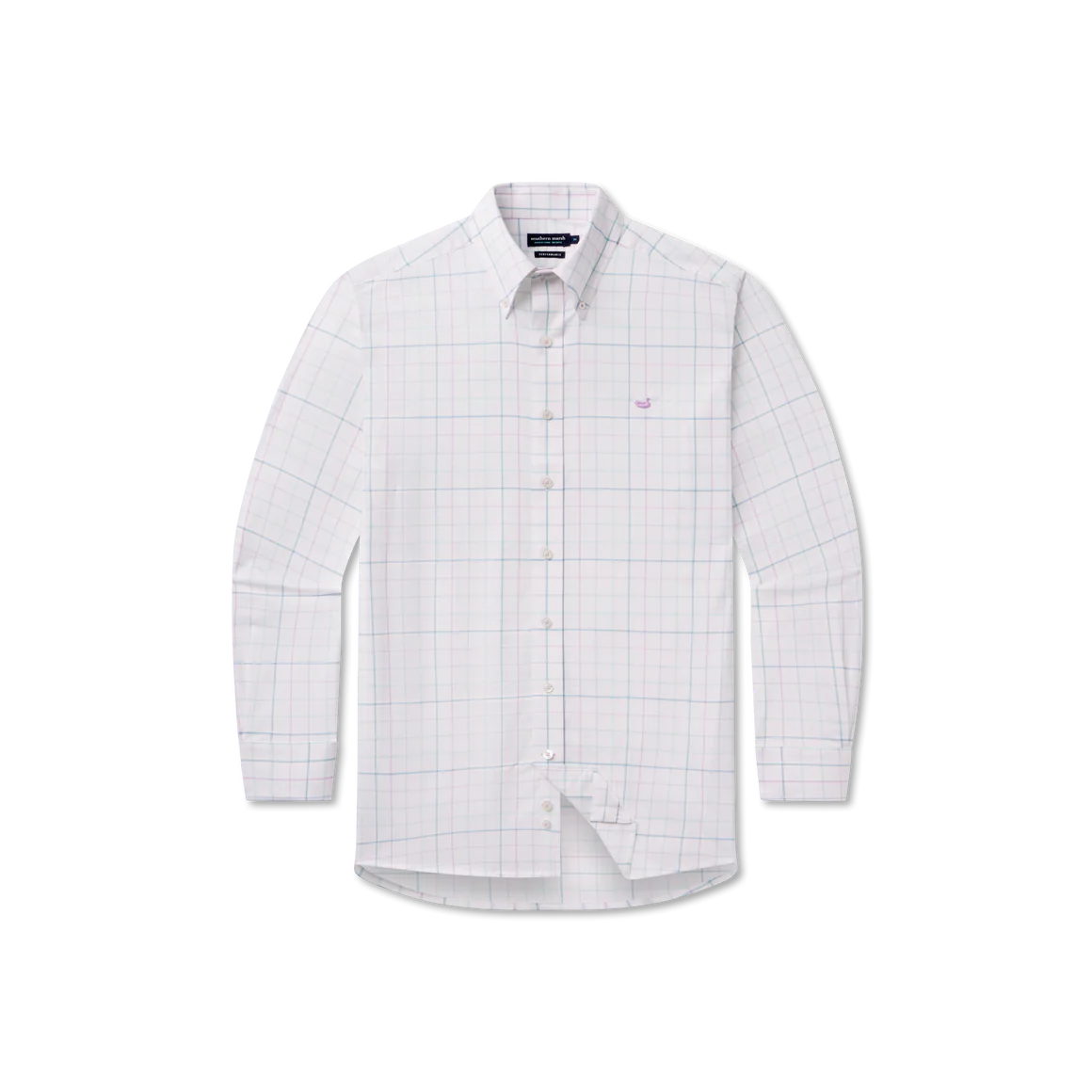 SOUTHERN MARSH COLLECTION Men's Sport Shirt Southern Marsh Lockhart Windowpane Performance Dress Shirt