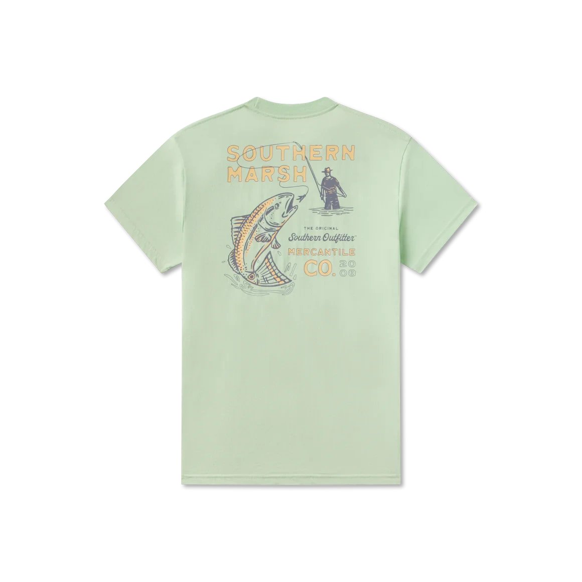SOUTHERN MARSH COLLECTION Men's Tees Southern Marsh SEAWASH Tee - Retro Redfish || David's Clothing