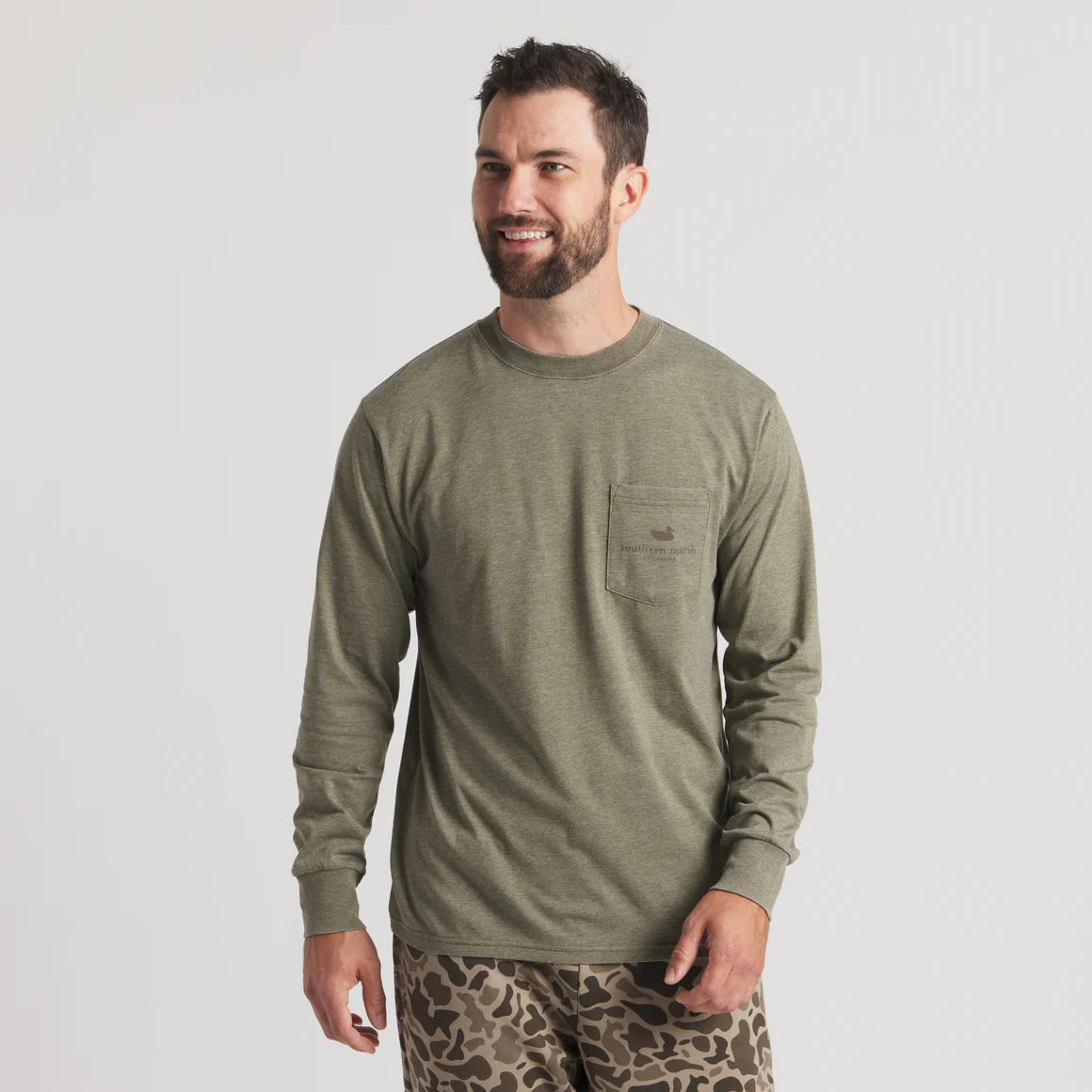 SOUTHERN MARSH COLLECTION Men's Tees Southern Marsh SEAWASH™ Tee - Rut- Long Sleeve