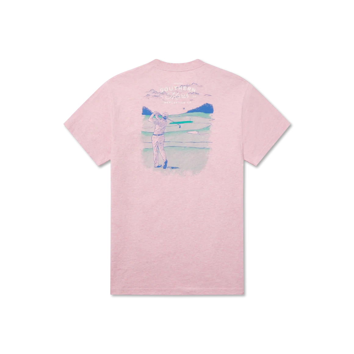 SOUTHERN MARSH COLLECTION Men's Tees WASHED CAMELLIA / S Southern Marsh Pin High Tee || David's Clothing AAGSWCM