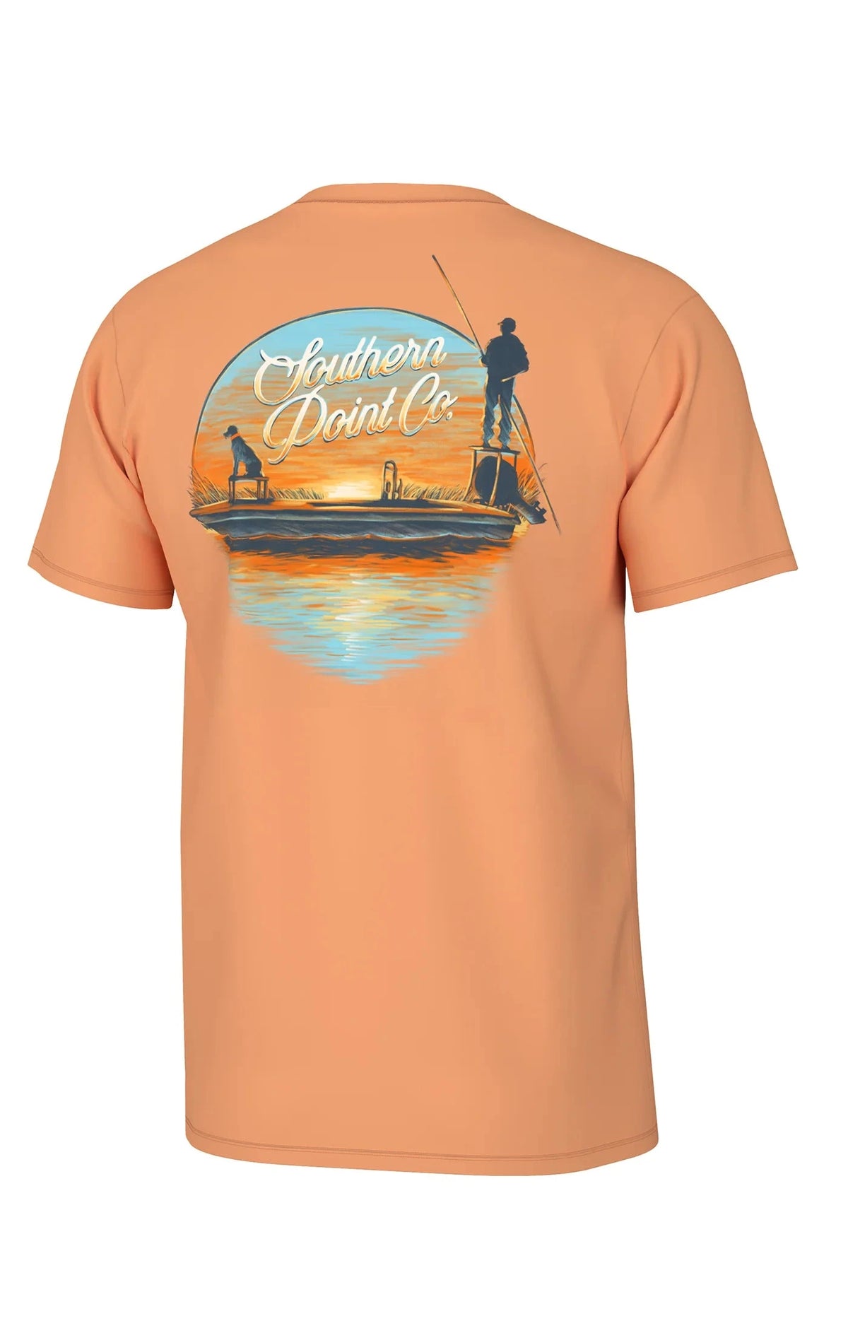 Southern Point Co. Men's Tees TANGERINE / M Southern Point Skiff Skipper Short Sleeve Tee || David's Clothing ST817