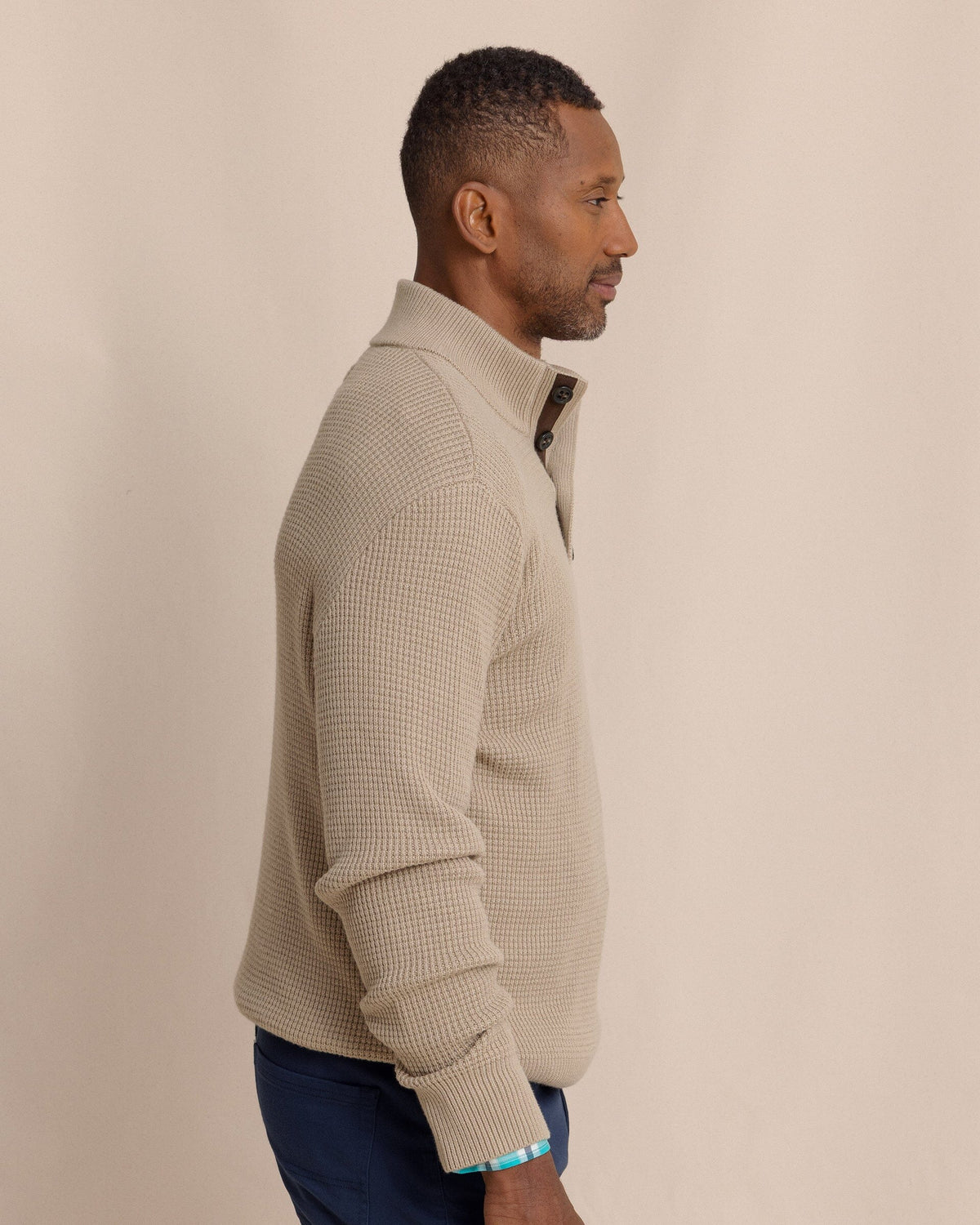 SOUTHERN TIDE Men's Outerwear Southern Tide Bass Creek Heather Quarter Button Sweater