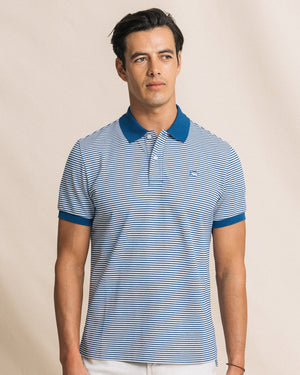 SOUTHERN TIDE Men's Polo NAUTICAL BLUE / S Southern Tide Striped Skipjack Polo 126191032