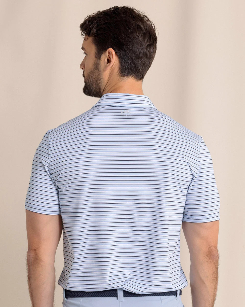 SOUTHERN TIDE Men's Polo Southern Point Driver Oyster Creek Stripe Polo || David's Clothing