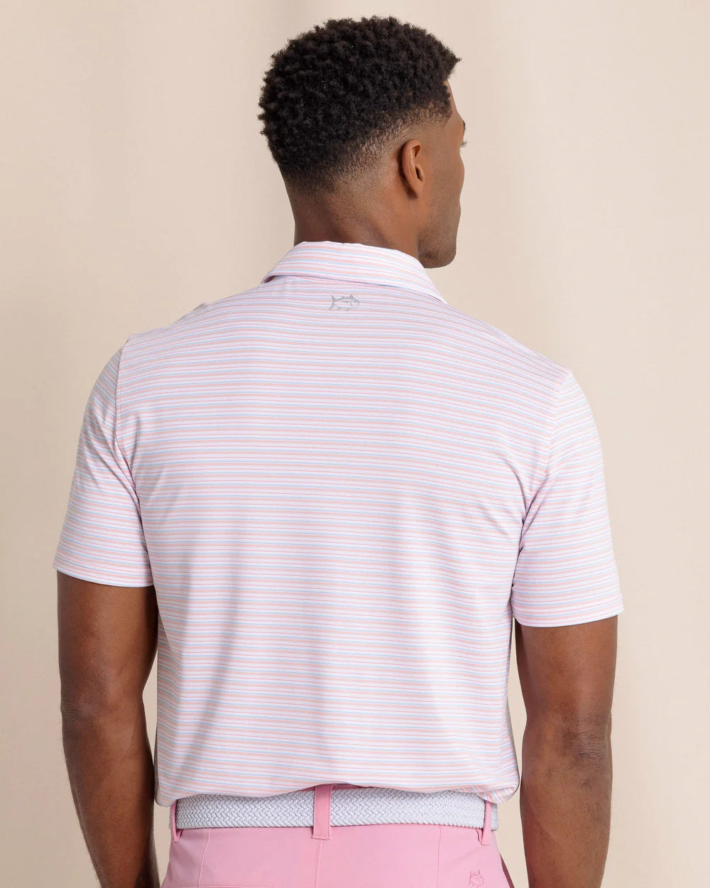 SOUTHERN TIDE Men's Polo Southern Point Driver Oyster Creek Stripe Polo || David's Clothing