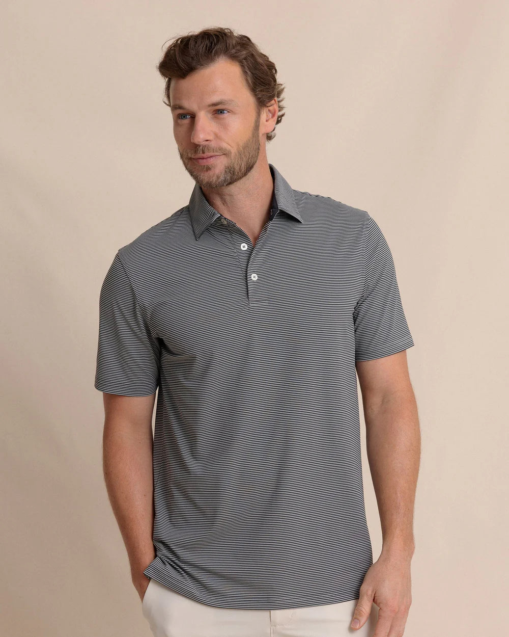 SOUTHERN TIDE Men's Polo STEEL / S Southern Tide brrr°-eeze Meadowbrook Stripe Polo 106171963