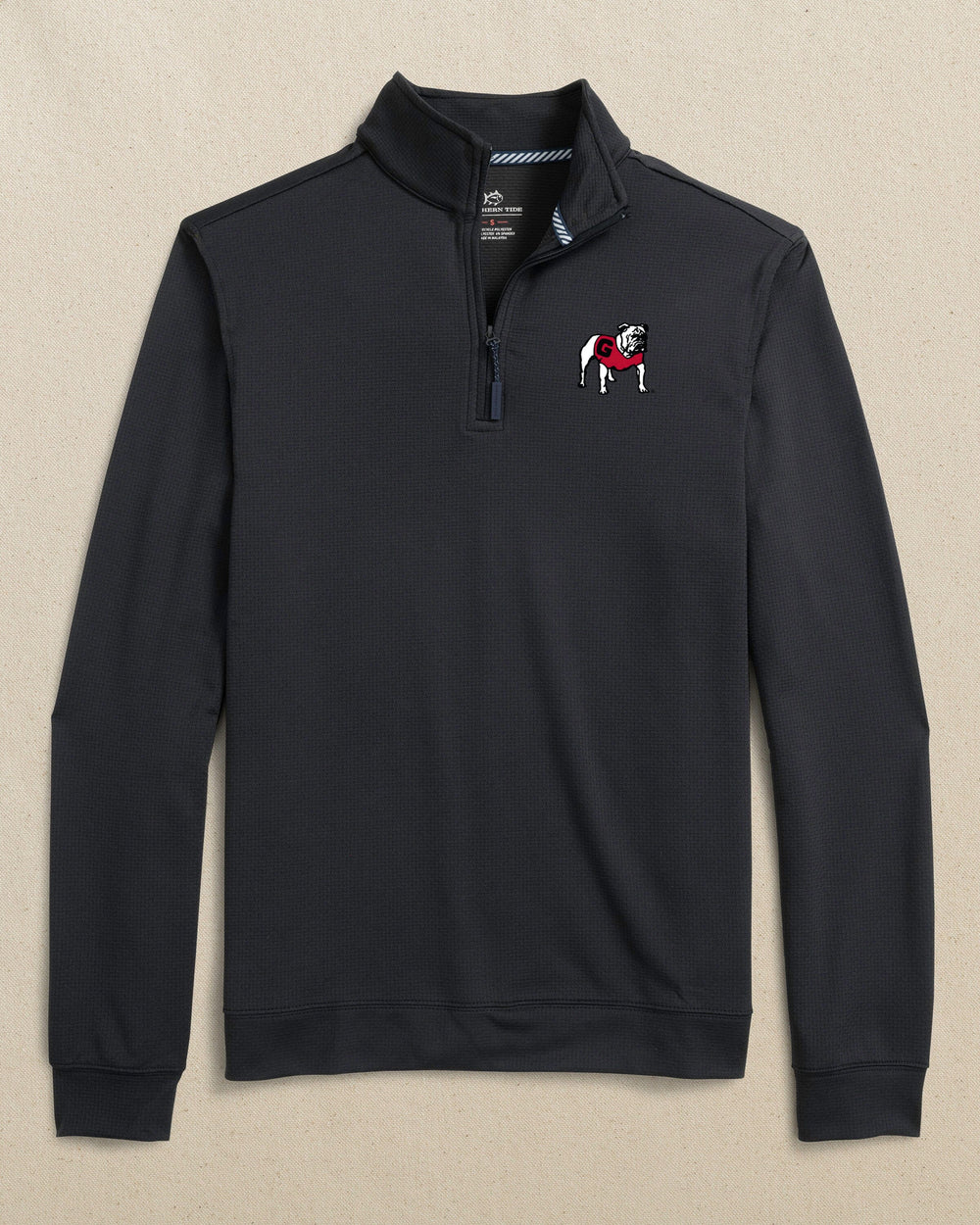 SOUTHERN TIDE Men's Pullovers BLACK / S Peter Millar Georgia Bulldogs Schooner Quarter Zip || David's Clothing 11109BUGA