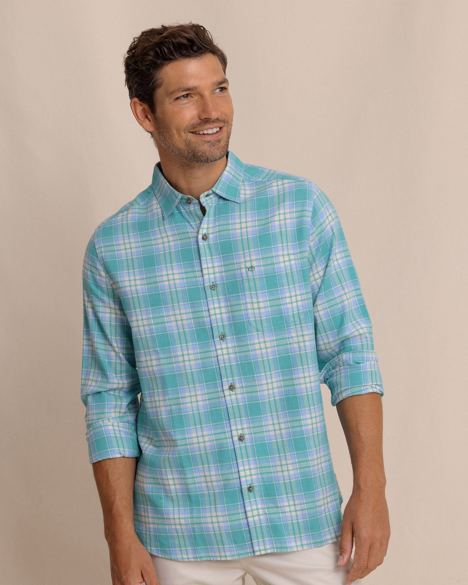 SOUTHERN TIDE Men's Sport Shirt Southern Tide Ashborough Plaid Brushed Twill Sport Shirt