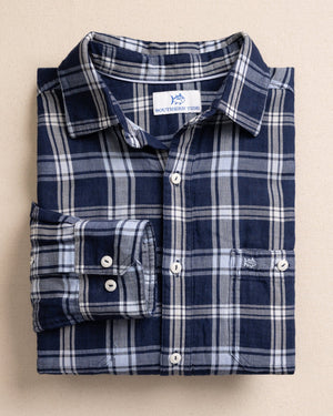 SOUTHERN TIDE Men's Sport Shirt Southern Tide Somerset Plaid Heather Double Cloth Long Sleeve Sport Shirt