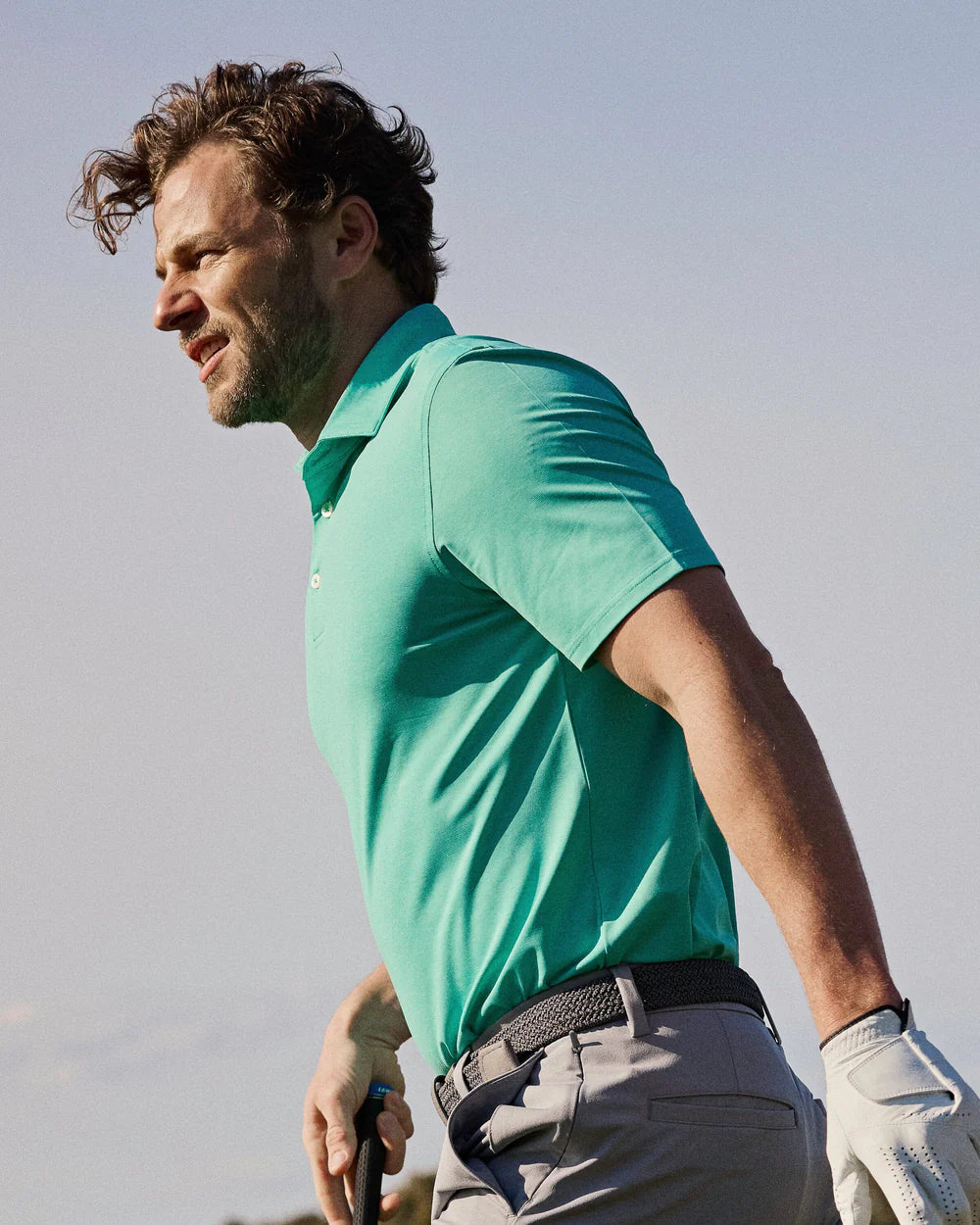 SOUTHERN TIDE Men's Tees Southern Tide brrr°-eeze Heather Performance Polo Shirt || David's Clothing