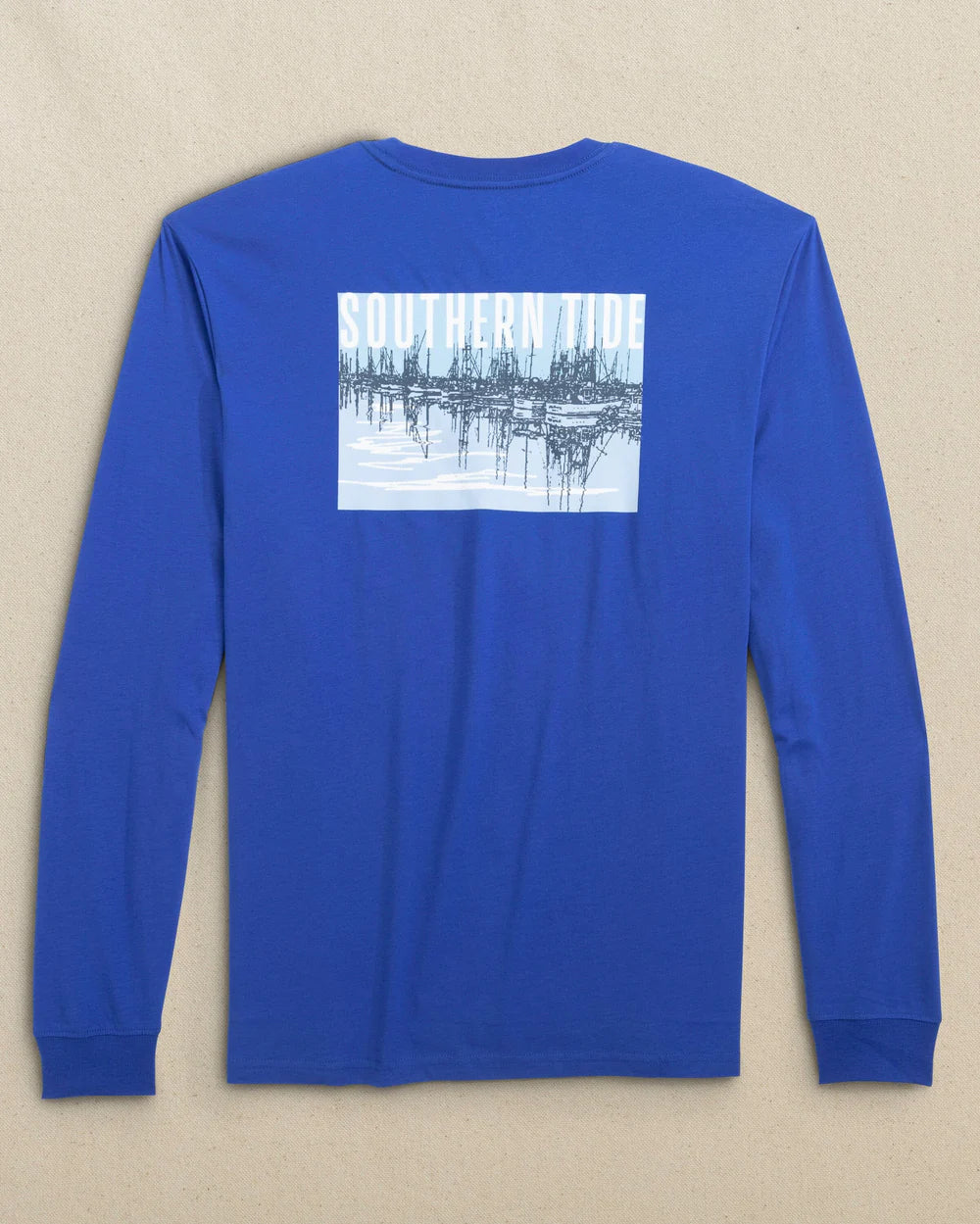 SOUTHERN TIDE Men's Tees Southern Tide Marina Boats Long Sleeve T-Shirt