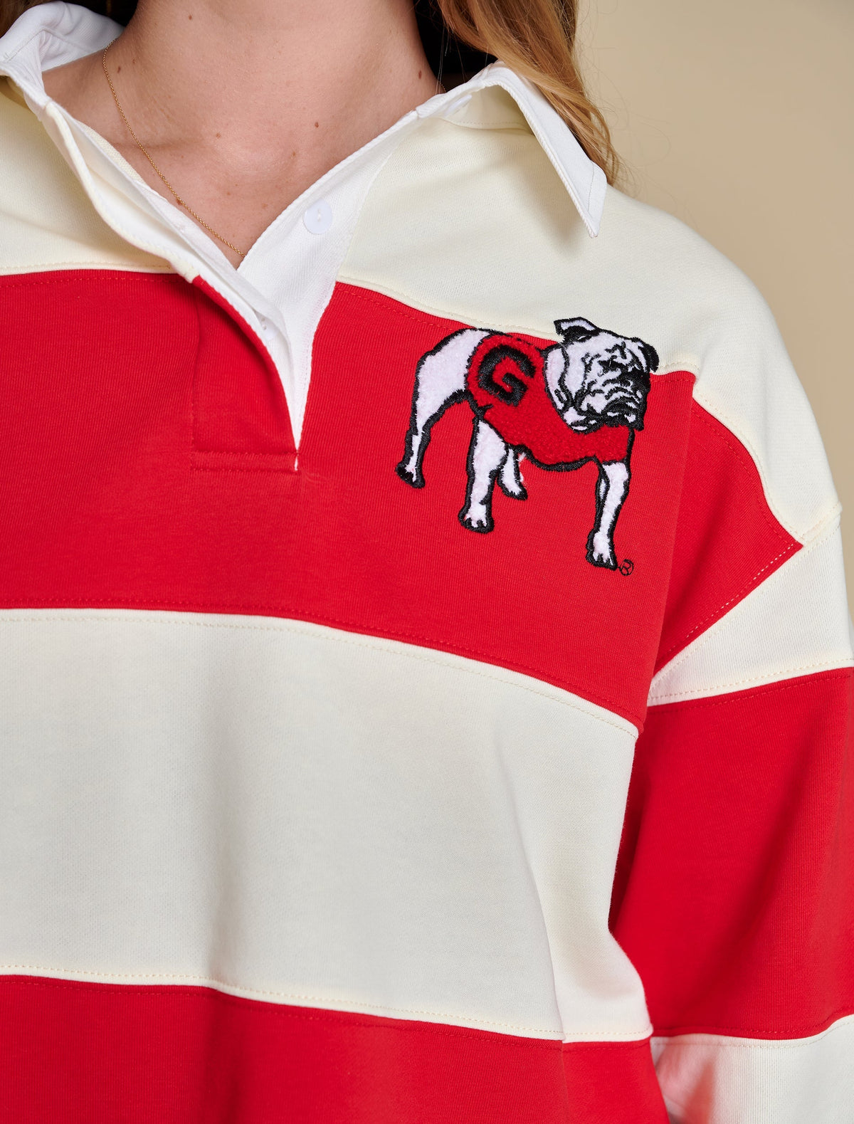 STEWART SIMMONS Women's Top Stewart Simmons Georgia The Long Sleeve Rugby Top