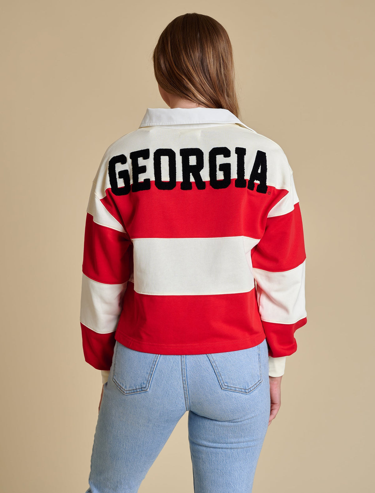 STEWART SIMMONS Women's Top Stewart Simmons Georgia The Long Sleeve Rugby Top