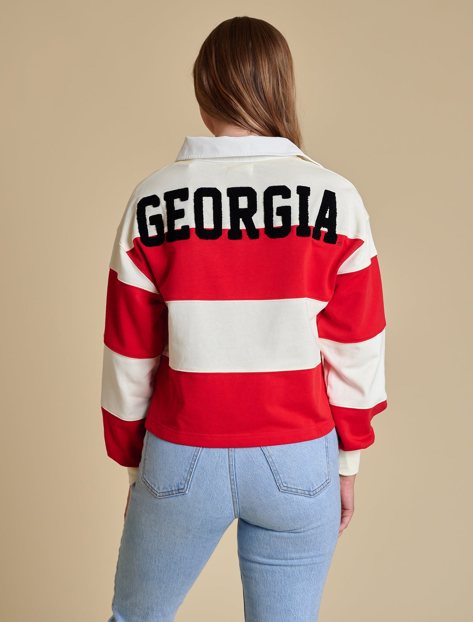 STEWART SIMMONS Women's Top Stewart Simmons Georgia The Long Sleeve Rugby Top