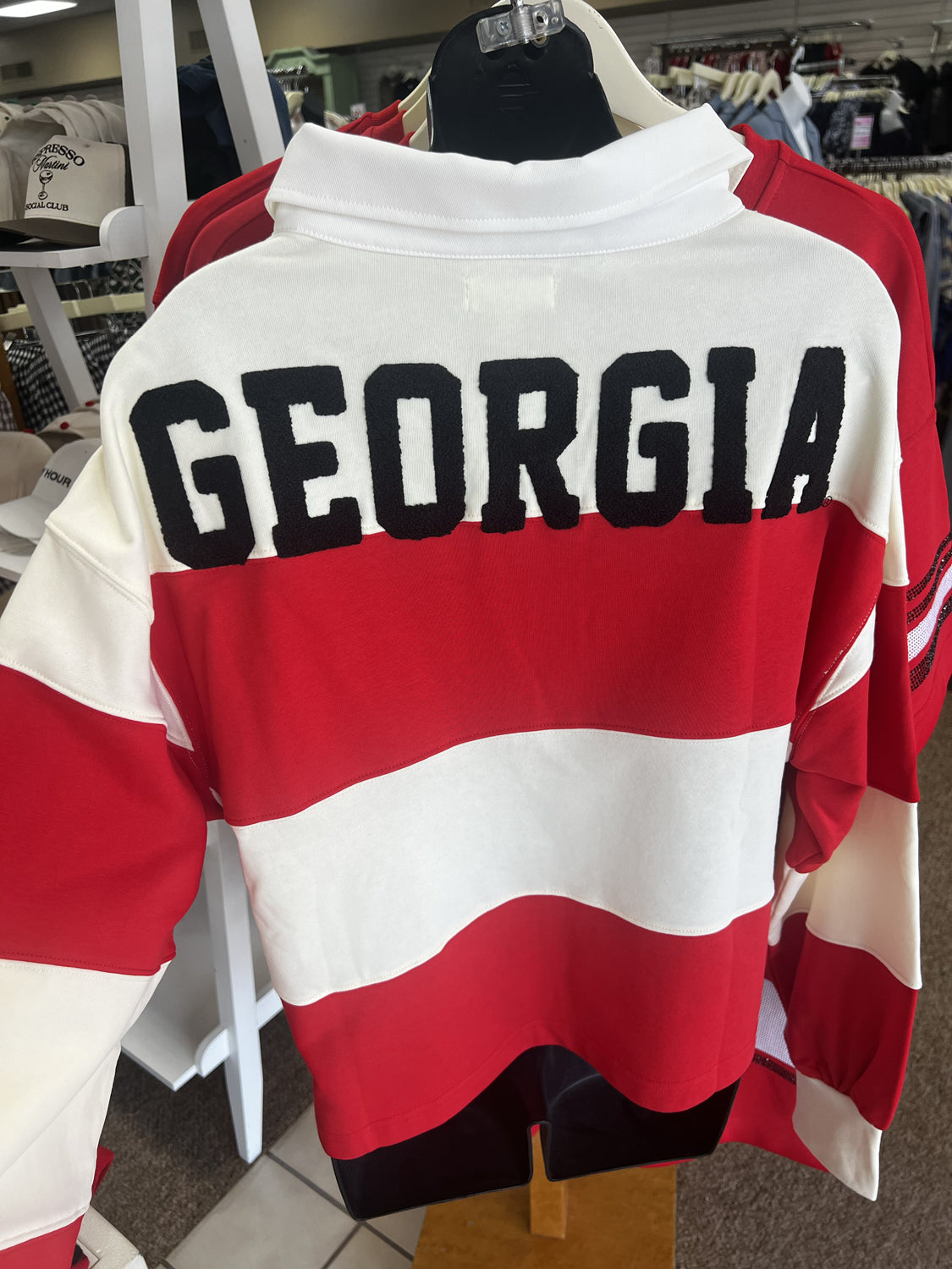 STEWART SIMMONS Women's Top Stewart Simmons Georgia The Long Sleeve Rugby Top