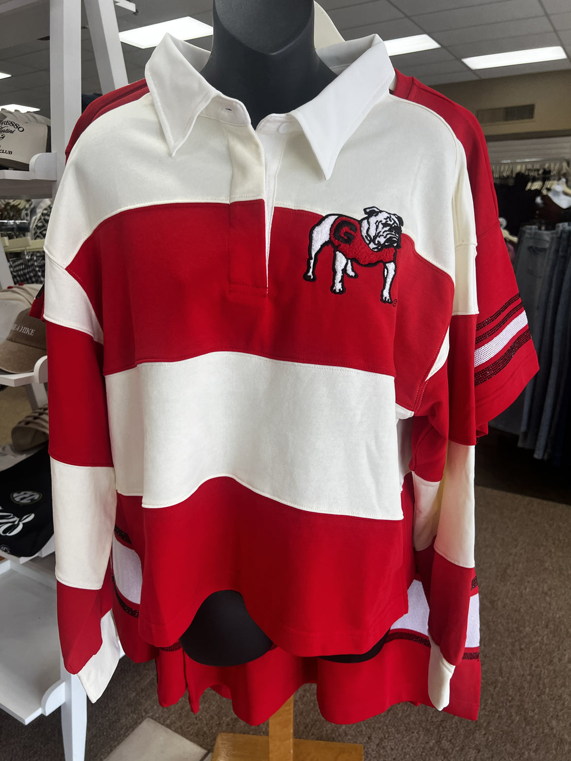 STEWART SIMMONS Women's Top Stewart Simmons Georgia The Long Sleeve Rugby Top