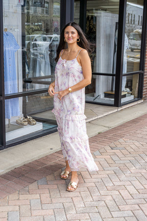 STORIA Women's Dresses Floral Tiered Ruffle Maxi Dress