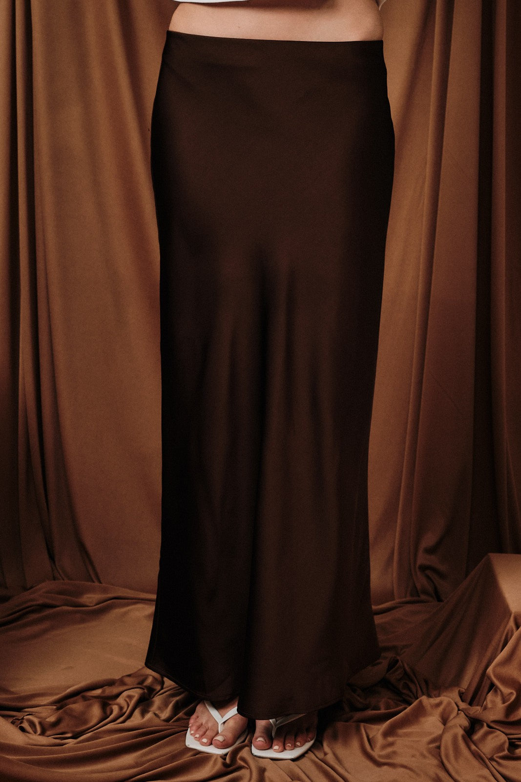 SUNDAY EDITION Women's Skirts Bias Satin Midi Skirt