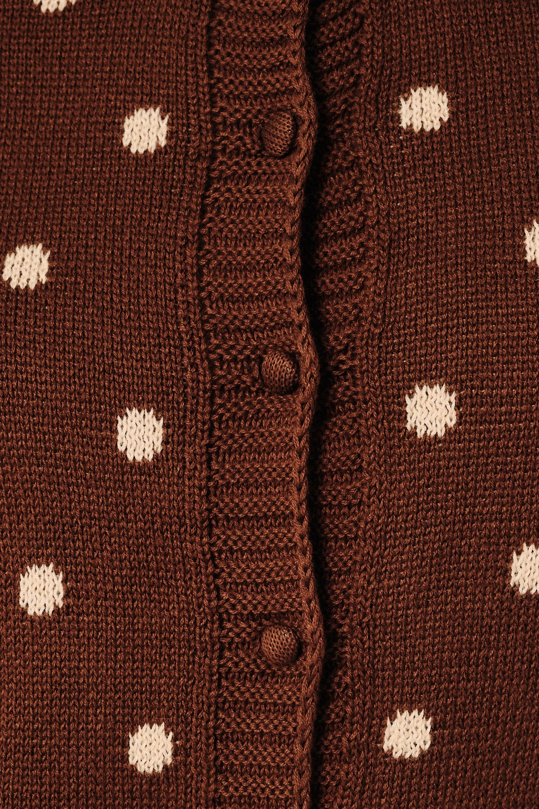 SUNDAY EDITION Women's Sweater Round Neck Button Down Polka Dot Sweater Cardigan