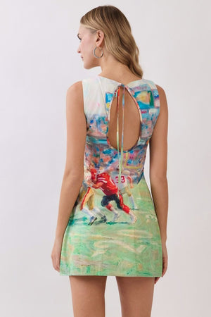 TCEC Women's Dresses Football Print Sleeveless Mini Dress