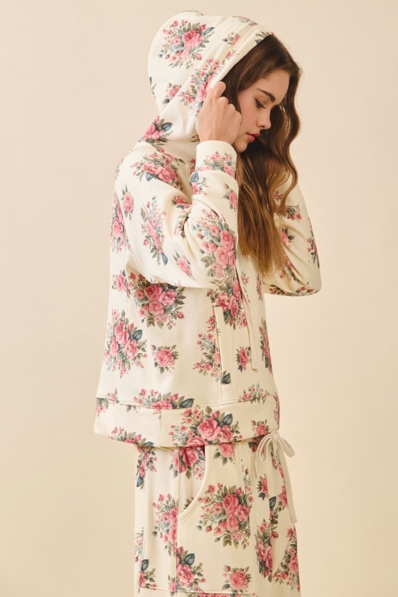 TCEC Women's Top Floral Print Hoodie