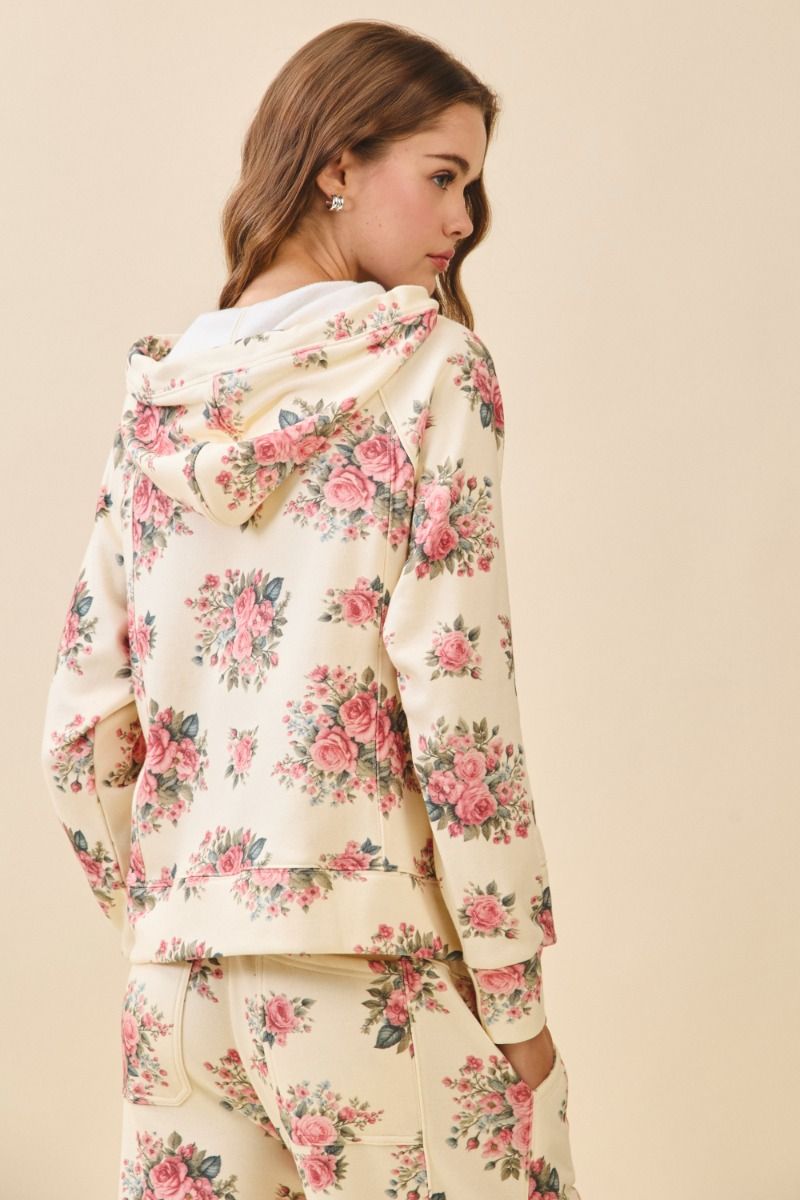 TCEC Women's Top Floral Print Hoodie