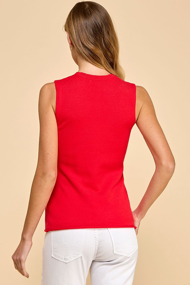 TCEC Women's Top Knit Button Up Front Pockets Vest
