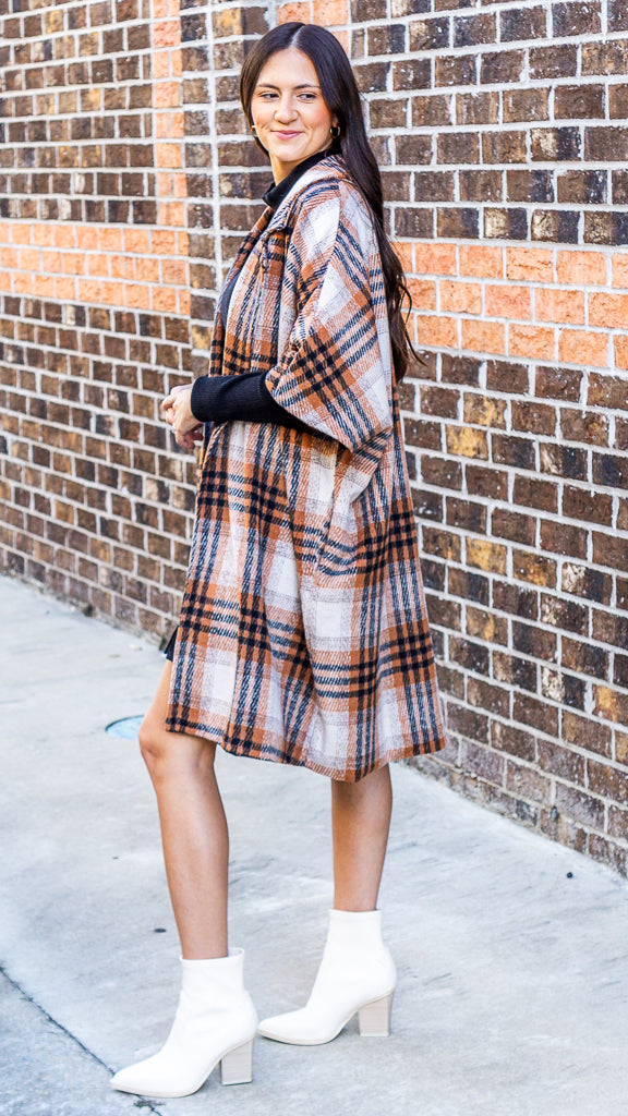 THML Women Jackets Plaid Coat || David's Clothing