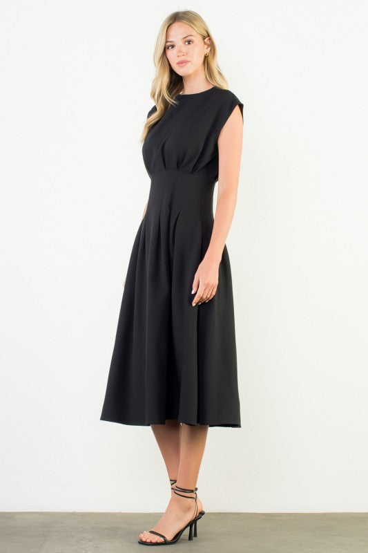 THML Women's Dresses Pleated Detail Maxi Dress