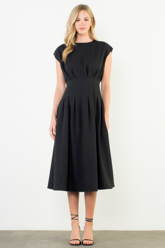 THML Women's Dresses Pleated Detail Maxi Dress
