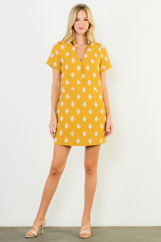 THML Women's Dresses Short Sleeve Detailed Dress