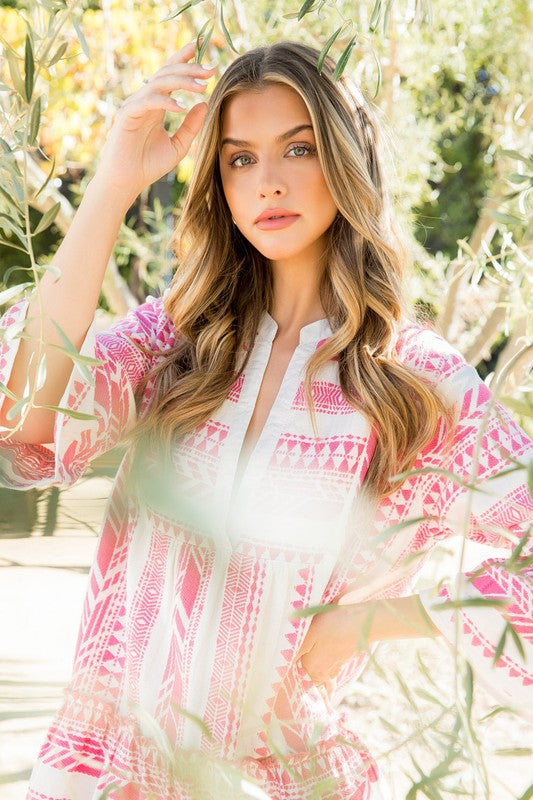 THML Women's Dresses Tiered Embroiderd Dress || David's Clothing