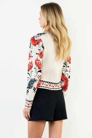 THML Women's Sweaters Long Sleeve Pattern Knitted Cardigan