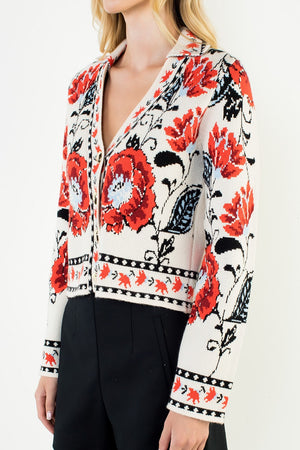 THML Women's Sweaters Long Sleeve Pattern Knitted Cardigan