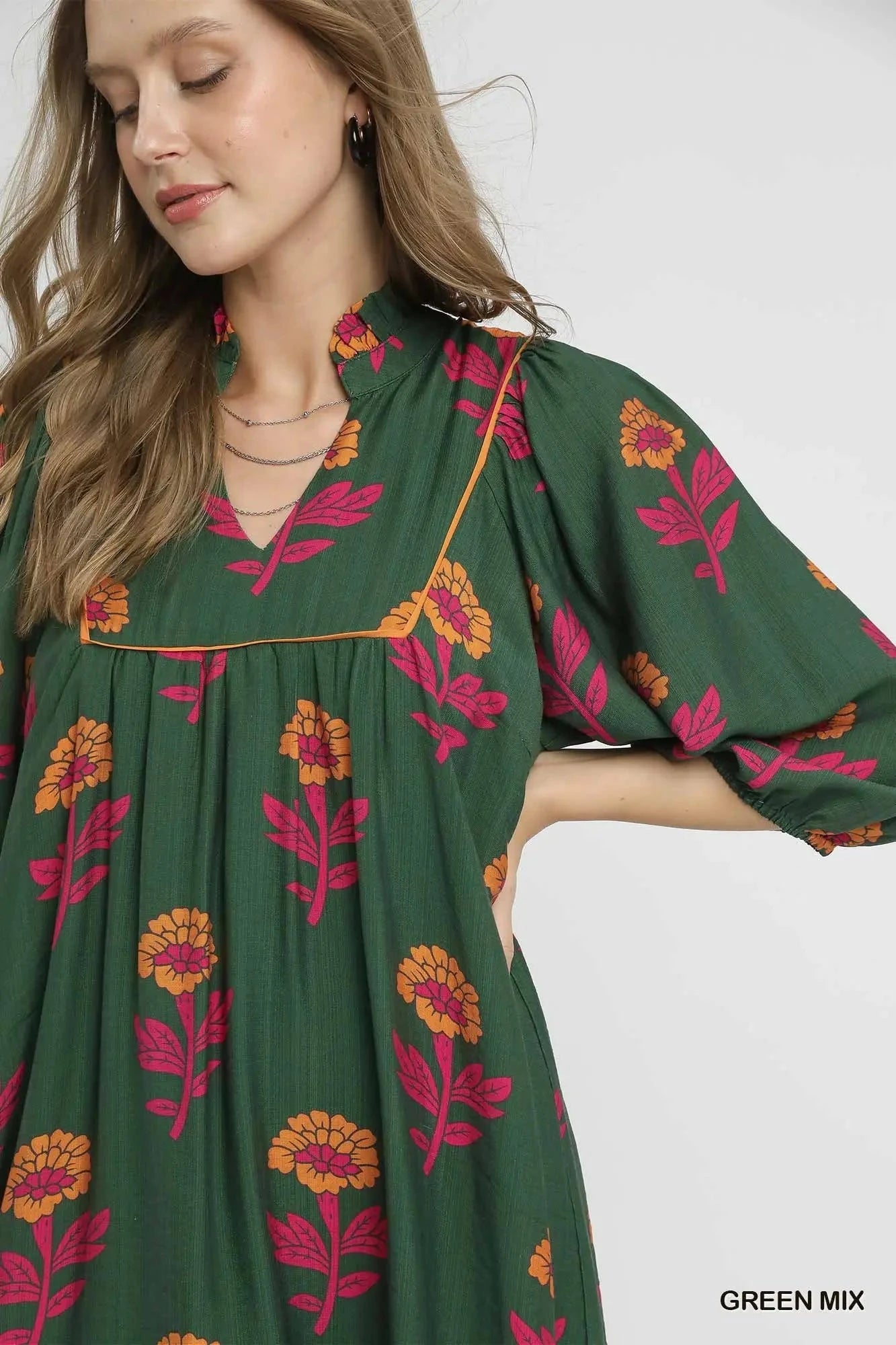 UMGEE USA Women's Dresses Floral Print Babydoll Tunic Dress