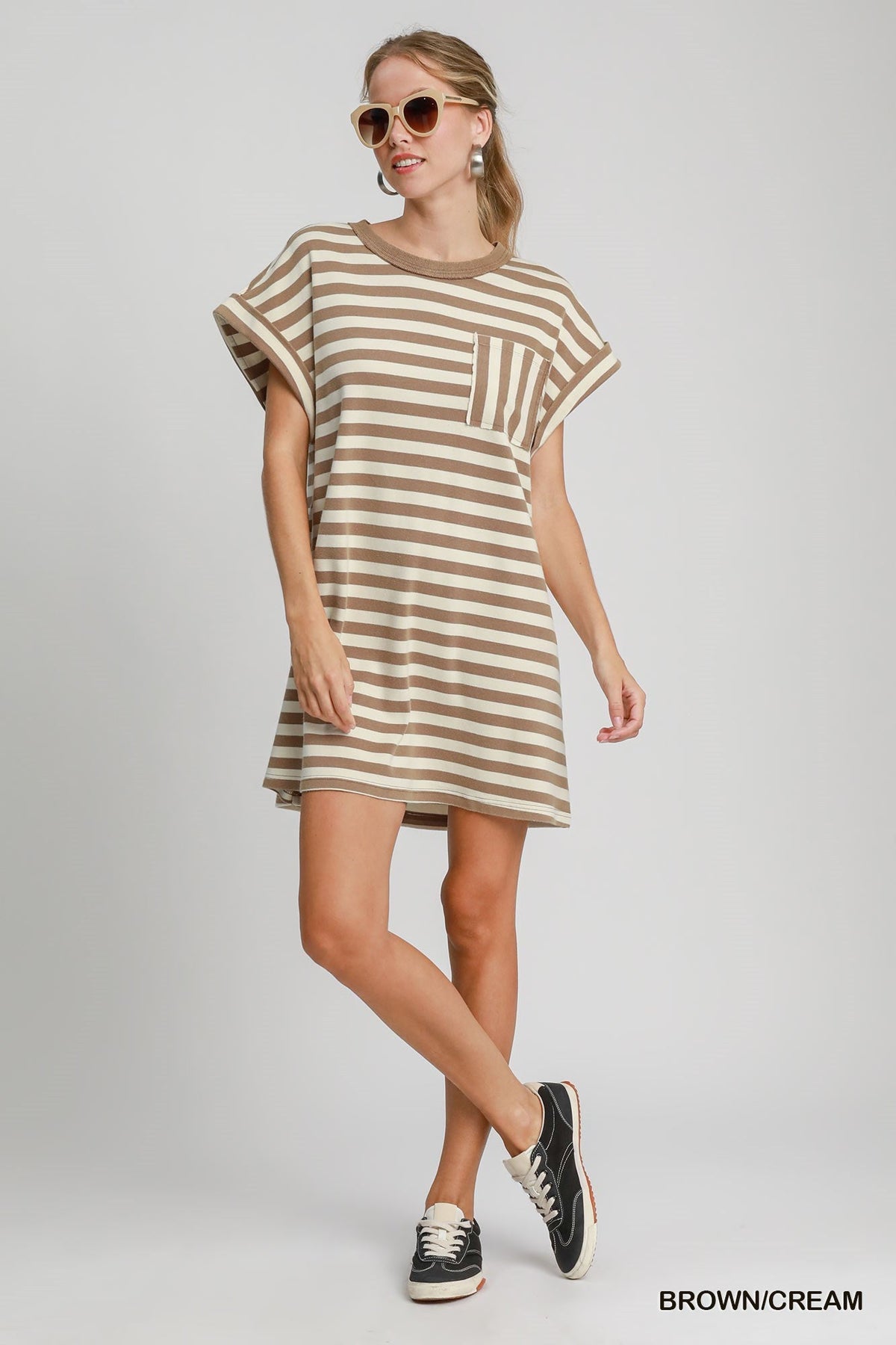 UMGEE USA Women's Dresses Striped Mineral Washed Dress || David's Clothing