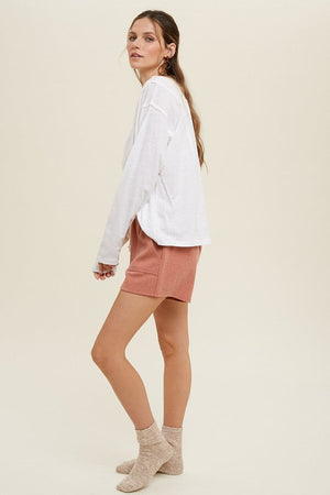 WISHLIST Women's Top Button-Up Cotton Slub Top || David's Clothing